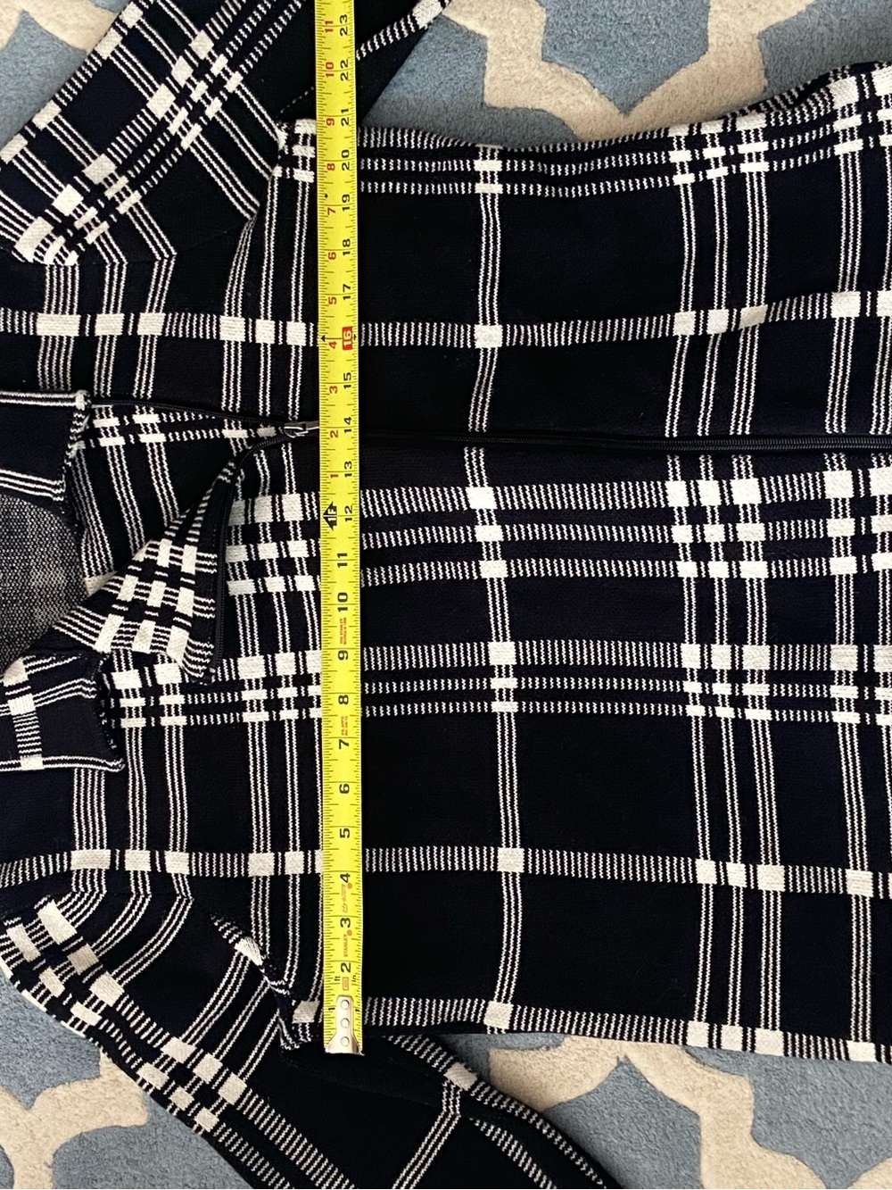 Chaps Black and White Plaid Knit Moto Jacket/Blazer - Picture 6 of 12